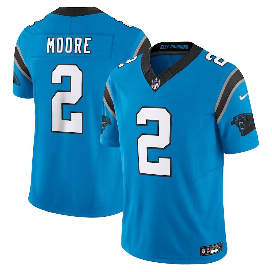 Men Carolina Panthers #2 D.J. Moore Nike Blue Vapor F.U.S.E. Limited NFL Jersey